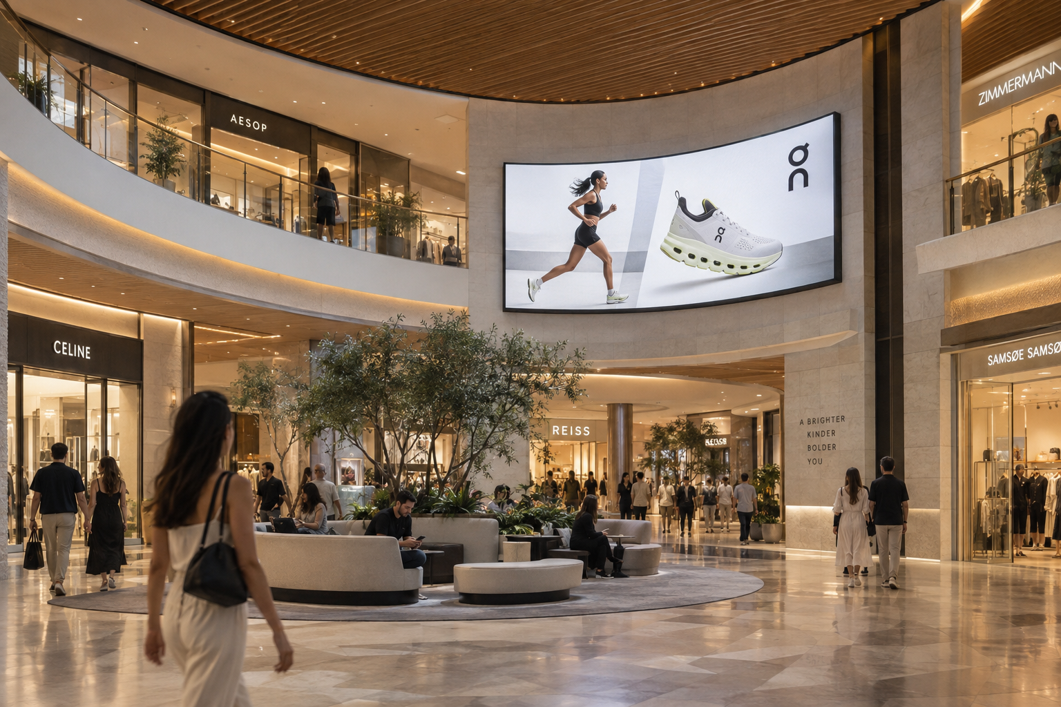 Écran LED en centre commercial